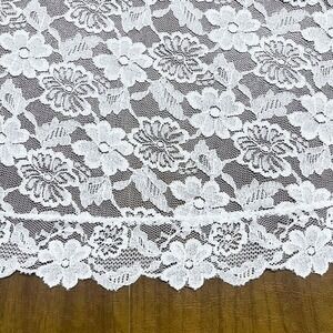 Vintage 66" Round Tablecloth Lace White Overlay Floral‎ Dining Display Table